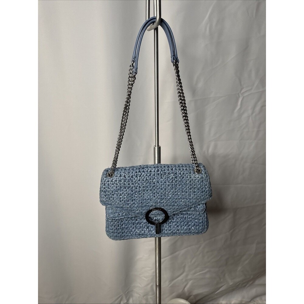 Sandro Blue Raffia YZA Bag